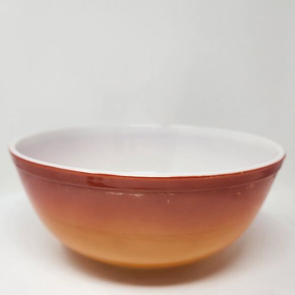 Vintage PYREX Flameglo 404 4 Quart Oven Ware Ombre Orange Mixing Nesting Bowl - Picture 3 of 12